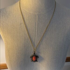 Elegant Gold and Red Pendant Necklace